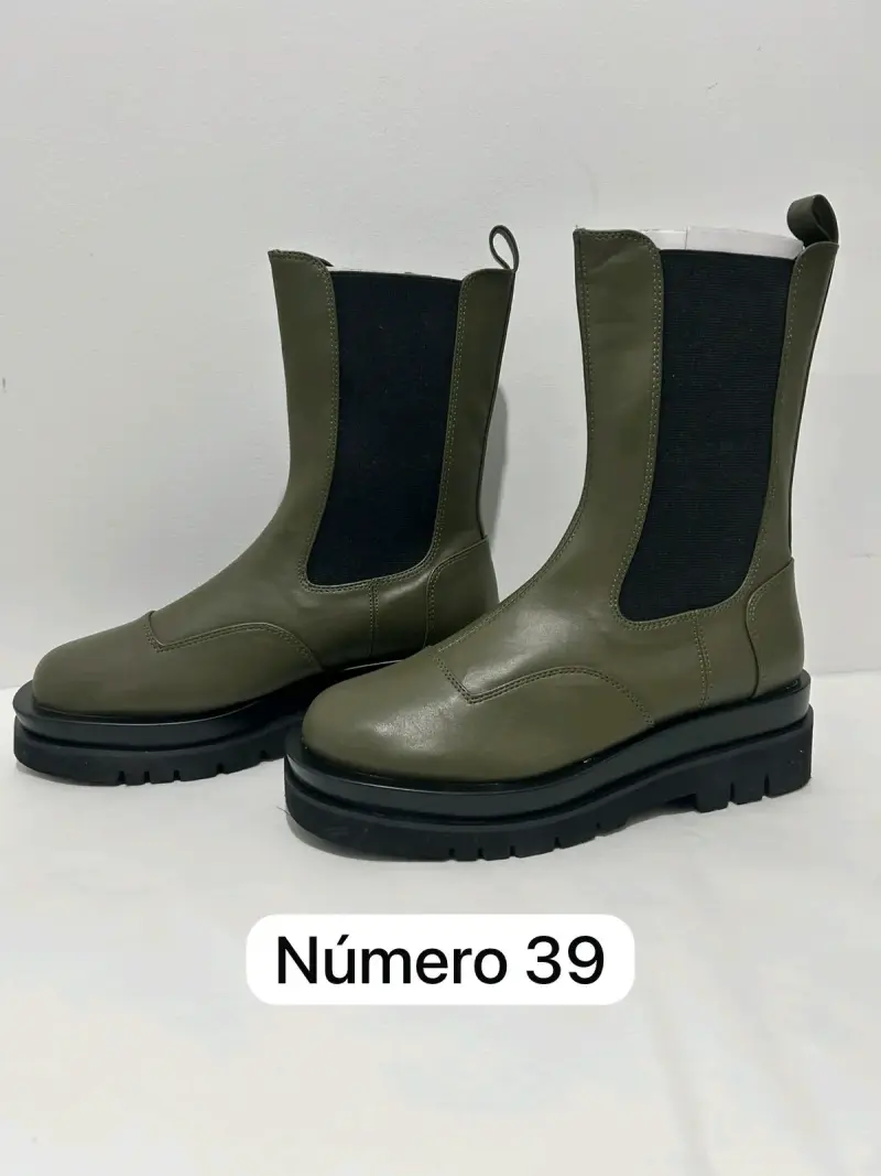 Botines verdes de cuero número 39