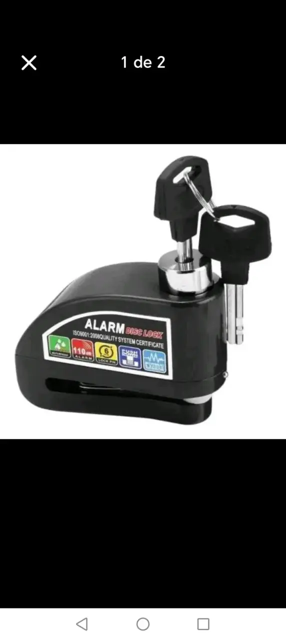Candado de disco con alarma para moto
