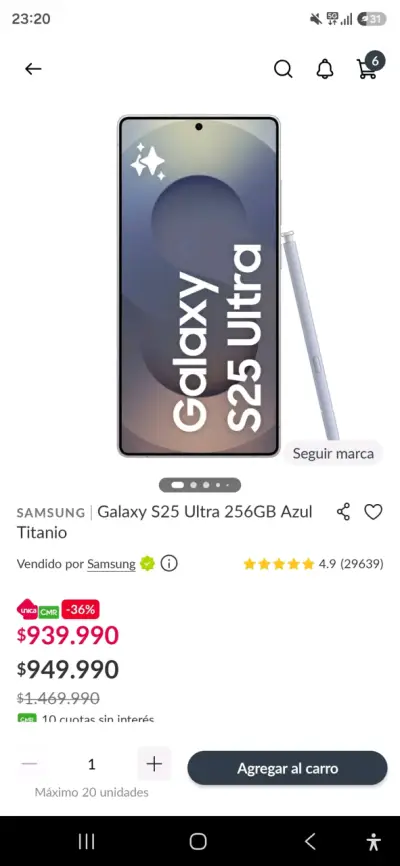 Samsung Galaxy S25 Ultra 256GB Azul Titánio - miniatura 2