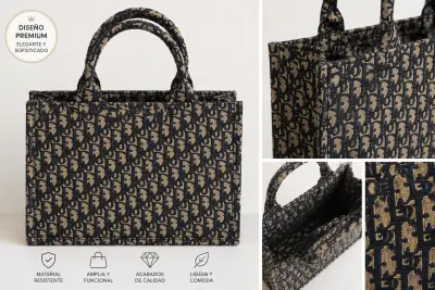 Bolso tote de tela con diseño elegante - miniatura 2