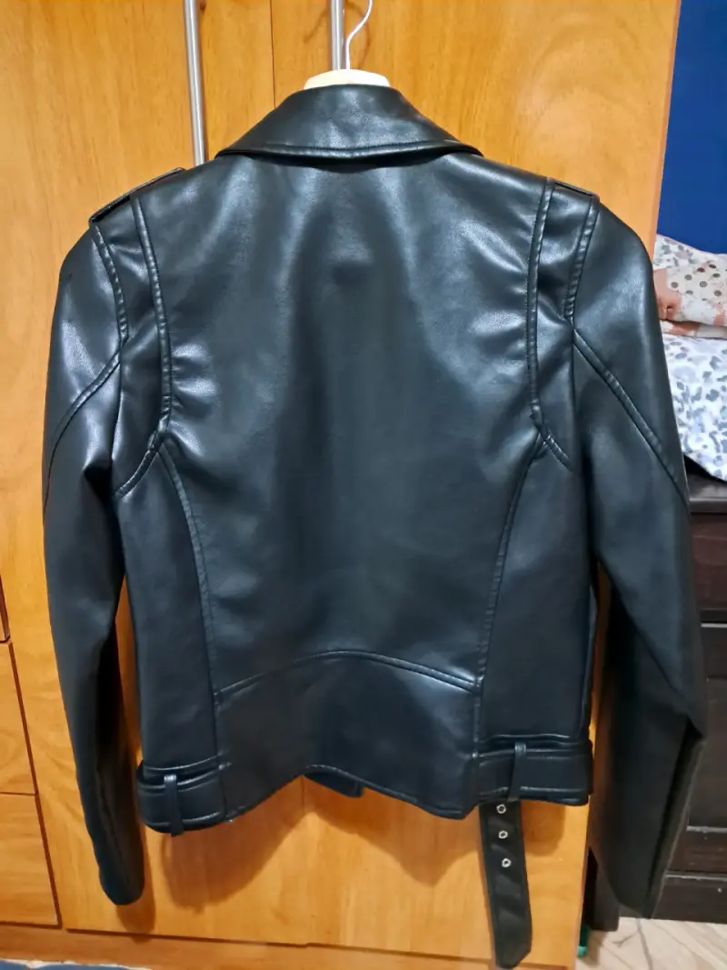 Chaqueta de cuero negra Basement para mujer - 2