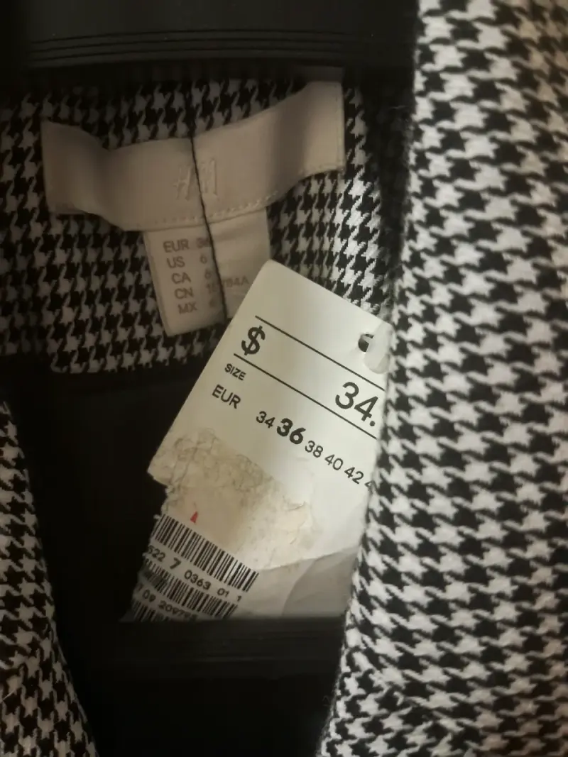 Blazer de mujer a cuadros H&M talla S - 3