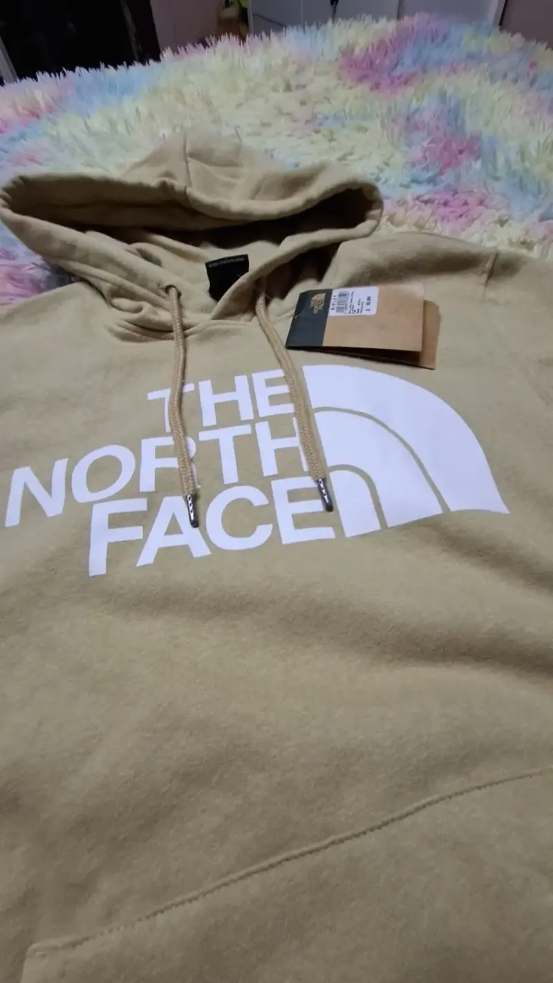 Polerón beige The North Face con capucha - 1