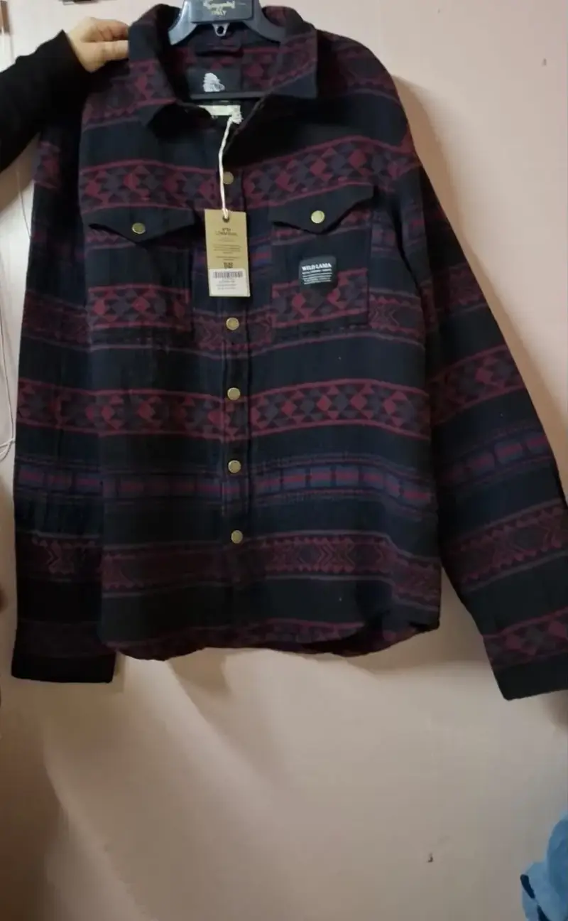 Camisa Orgánica Full Print Burdeo Hombre Wild Lama - 3