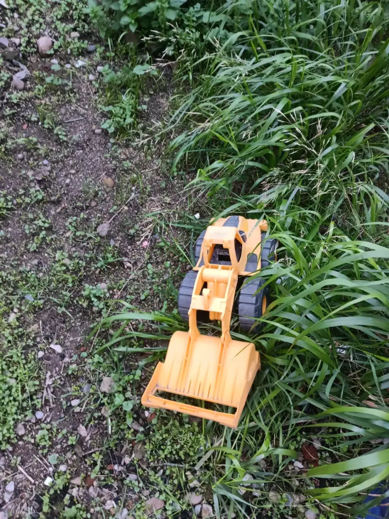Tractor de juguete excavadora amarillo para niños - 1