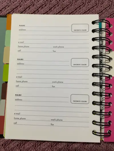Libreta de Colores para datos personales - miniatura 5