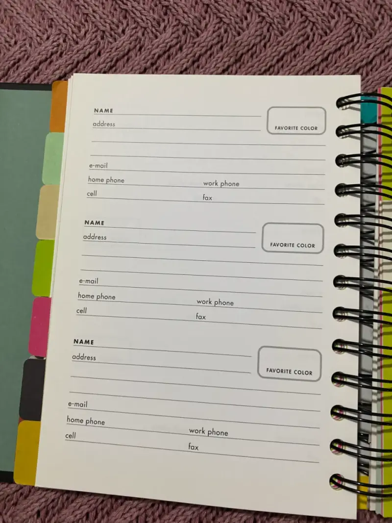 Libreta de Colores para datos personales - 6
