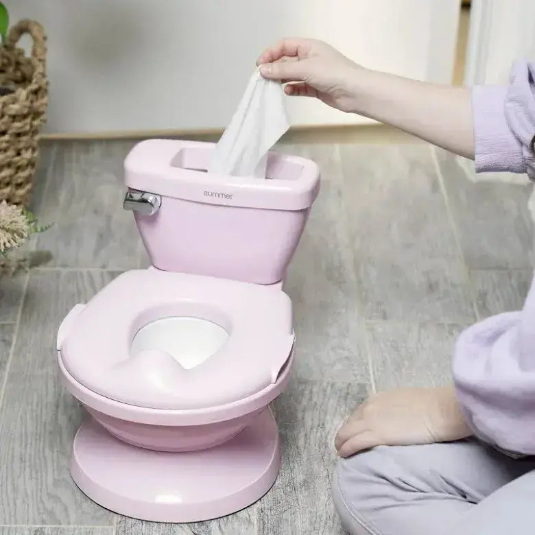 Orinal infantil rosa Summer con dispensador de toallitas - 2
