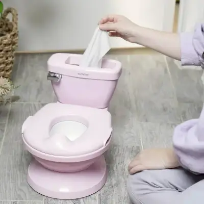Orinal infantil rosa Summer con dispensador de toallitas - miniatura 2