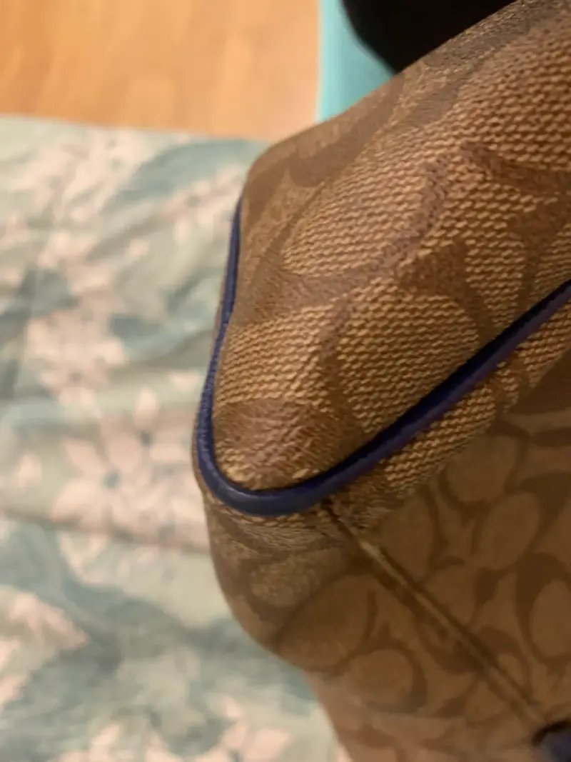 Bolso tote Coach marrón con detalles azules - 3