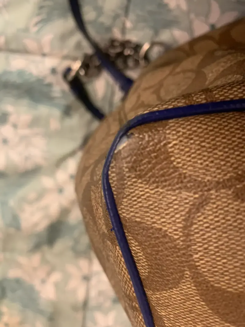 Bolso tote Coach marrón con detalles azules - 4