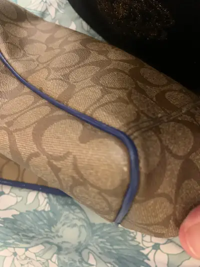 Bolso tote Coach marrón con detalles azules - miniatura 5