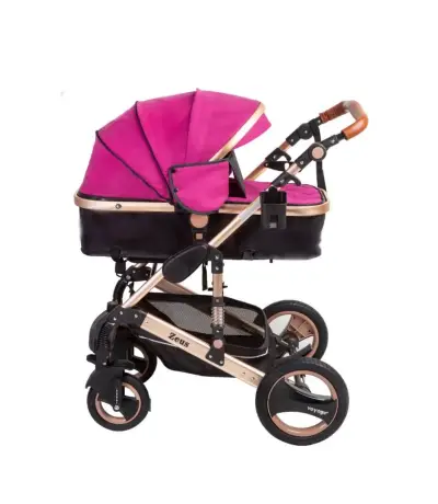 Coche de bebé Zeus rosa con diseño moderno - miniatura 1