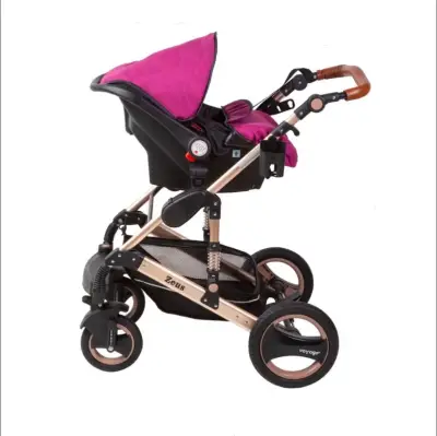 Coche de bebé Zeus rosa con diseño moderno - miniatura 3