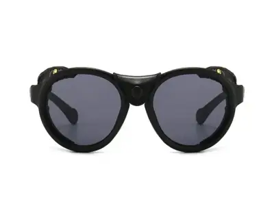 Lentes de sol Steampunk Shield Negros Cuero - miniatura 2