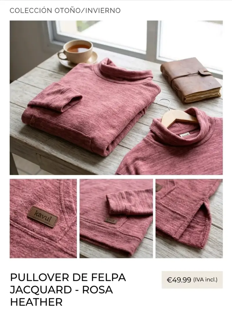 Pullover de felpa rosa heather Kivul