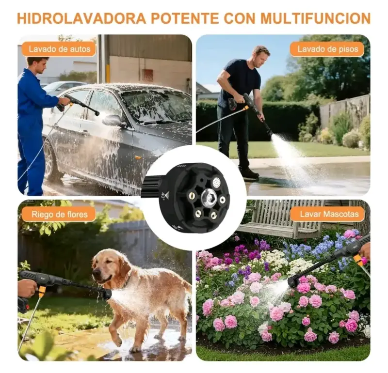 Hidrolavadora inalámbrica 3500 PSI con accesorios - 6