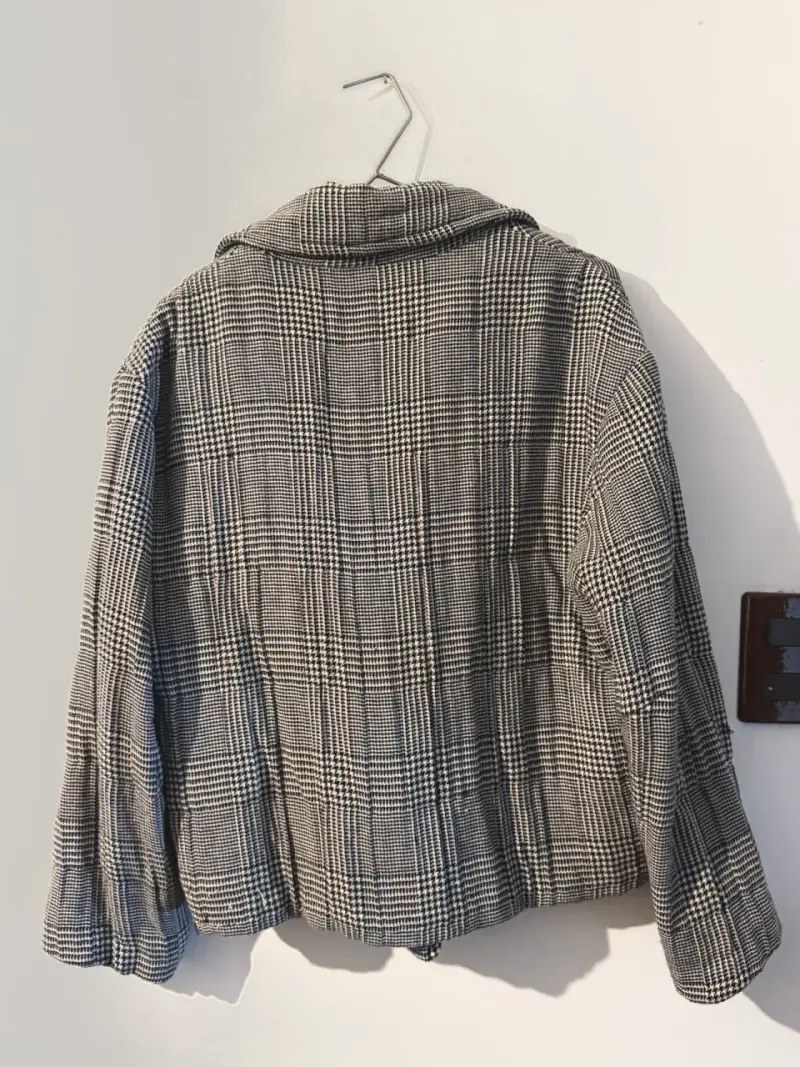 Chaqueta de lana a cuadros Zara para mujer - 3