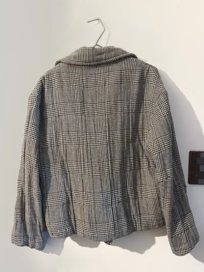 Chaqueta de lana a cuadros Zara para mujer - miniatura 3