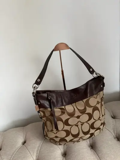 Bolso de hombro Coach marrón - miniatura 2