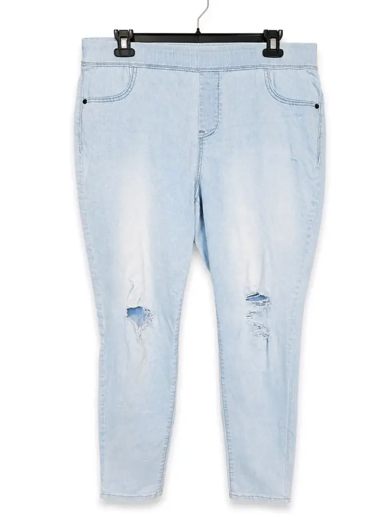 Jeans de mujer desgastado celestes - 1