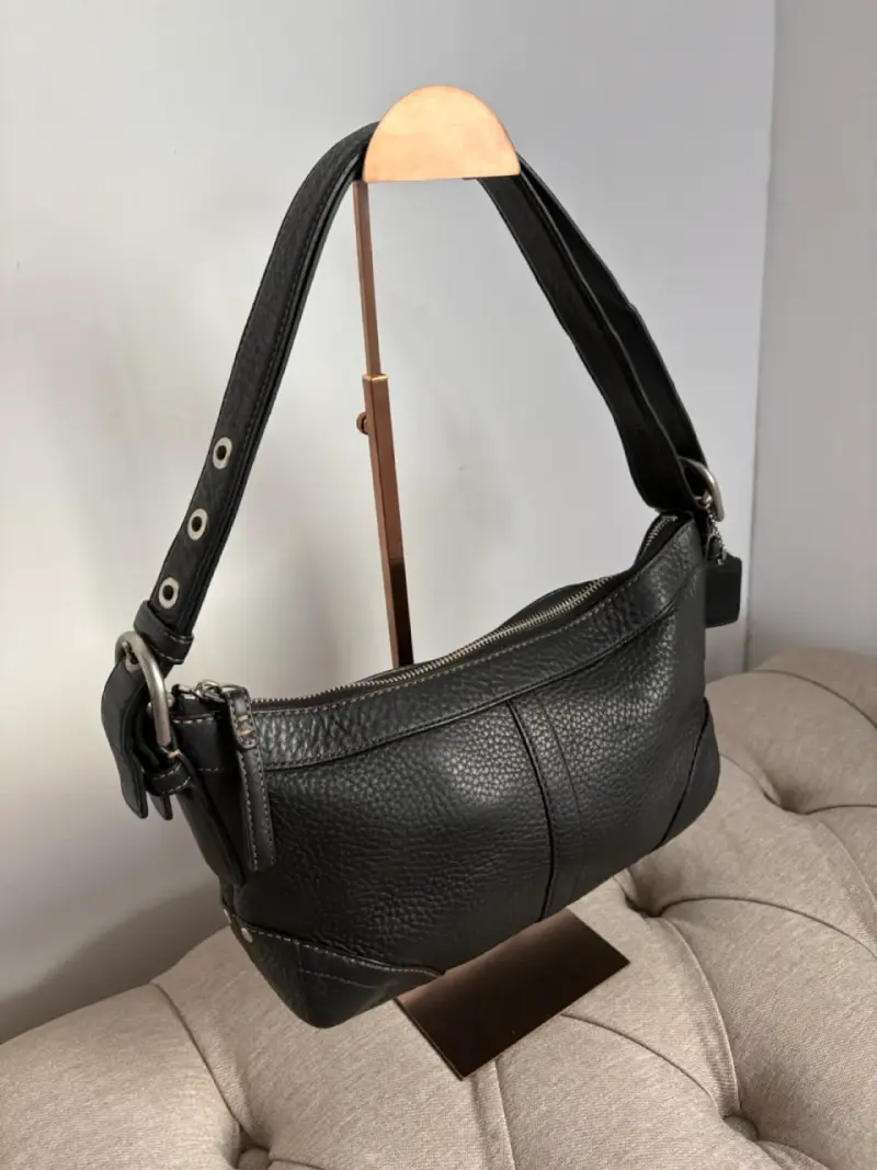 Cartera de cuero coach negra - 2