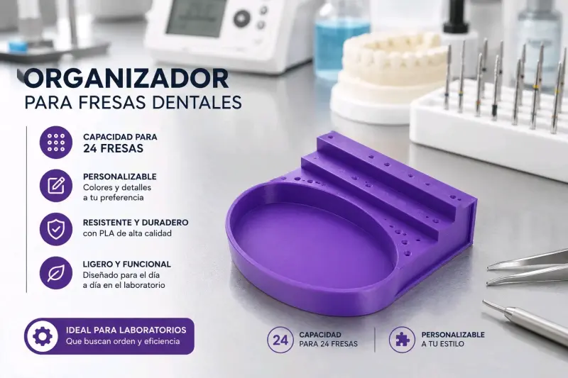 Organizador de fresas dental personalizable - 3