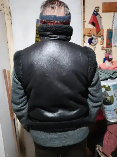 Chaleco de cuero sin mangas Marco talla L - miniatura 5