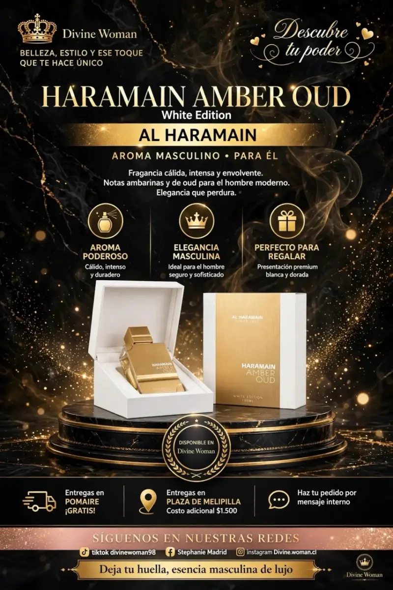 Perfume Haramain Amber Oud White Edition para Hombre - 1