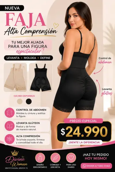 Faja alta compresión Divine Woman negra - miniatura 1
