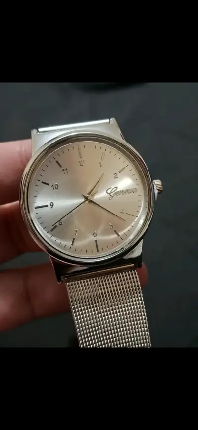 Reloj de pulsera Geneva plateado elegante - miniatura 1