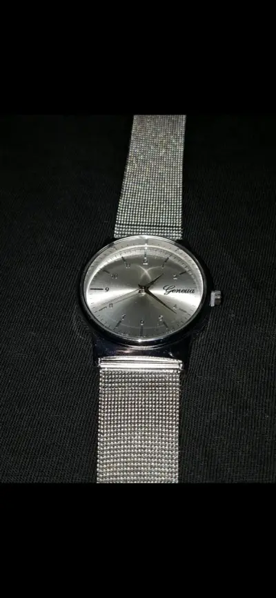 Reloj de pulsera Geneva plateado elegante - miniatura 2