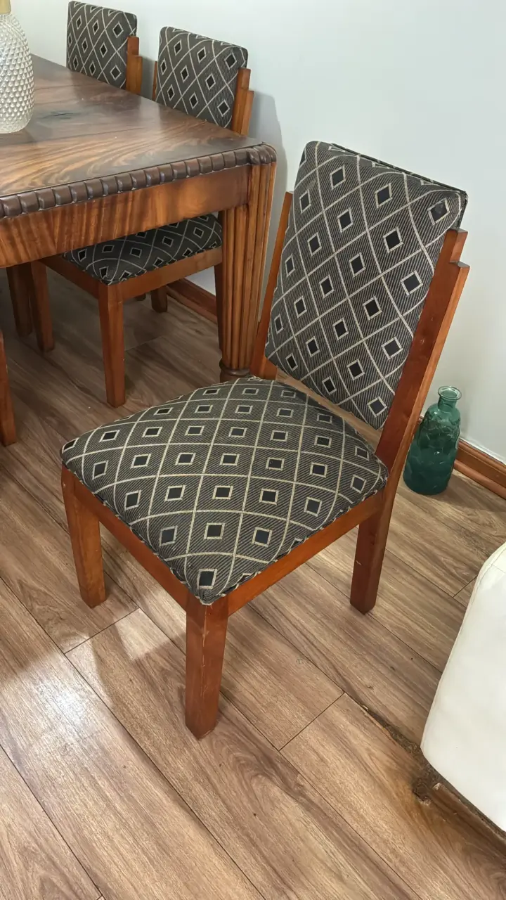 Juego de comedor de madera con 6 sillas - 3