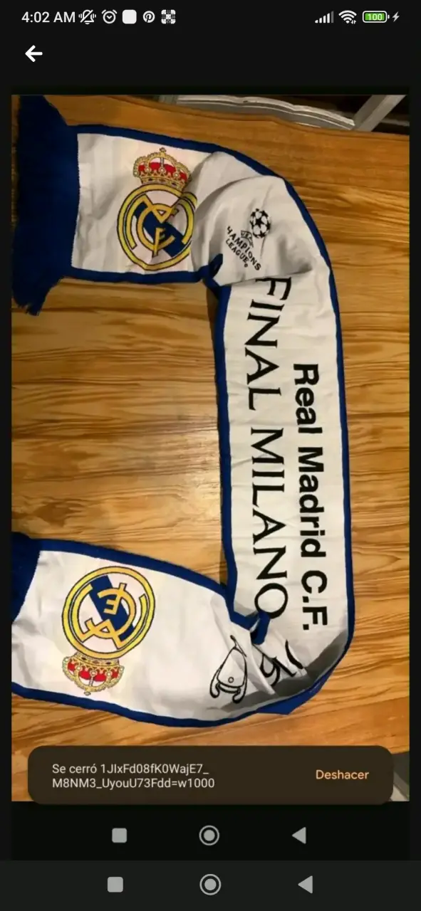 Bufanda Real Madrid Final Milán 2016