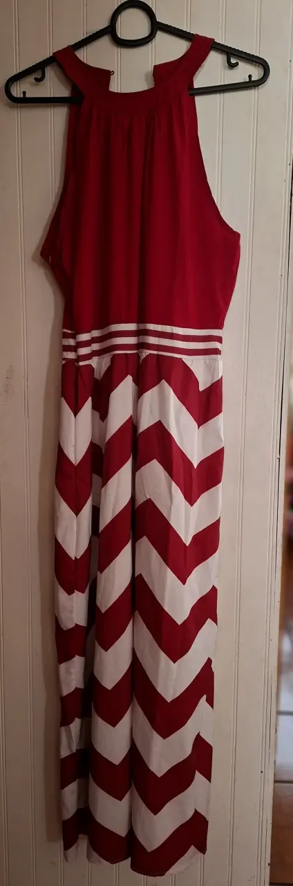 Vestido largo estampado zigzag multicolor - 2