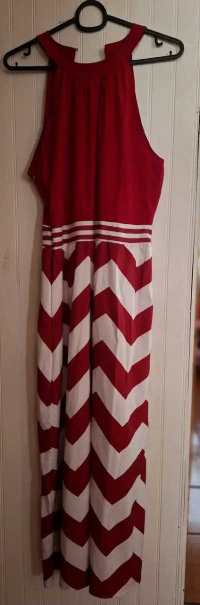 Vestido largo estampado zigzag multicolor - miniatura 2