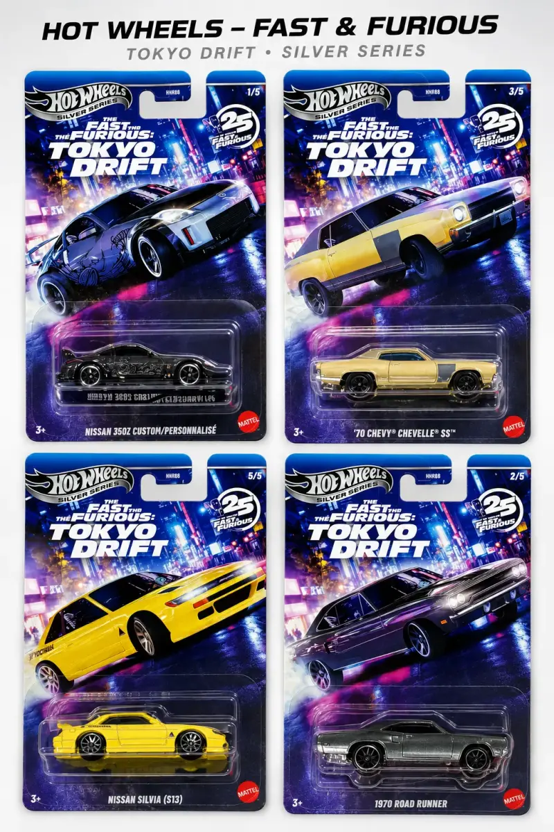 Set de autos Hot Wheels Fast & Furious Tokyo Drift - 1