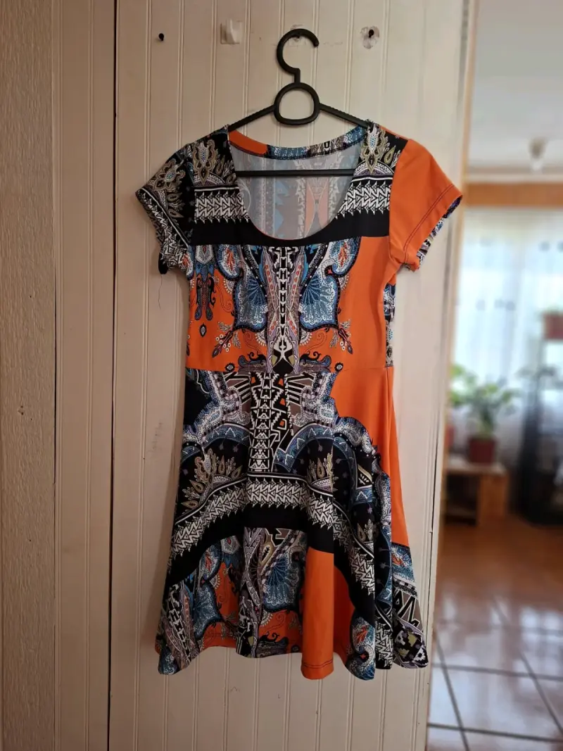 Vestido bohemio estampado multicolor - 1