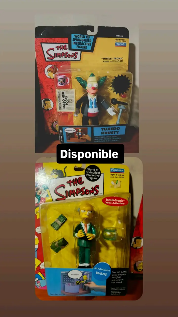 Figuras interactivas de Los Simpsons Tuxedo Krusty y Montgomery Burns - 1
