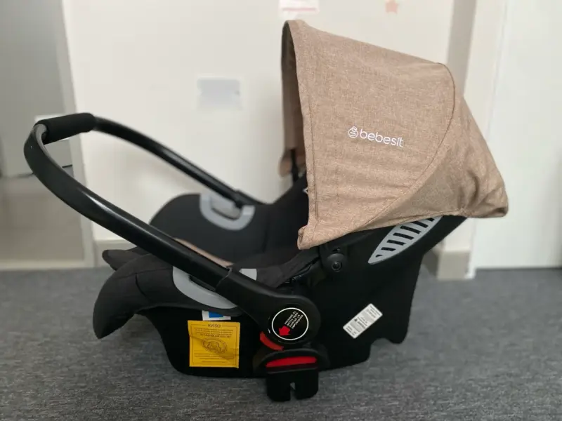 Silla huevito de Auto para Bebé con Capota Beige - 2