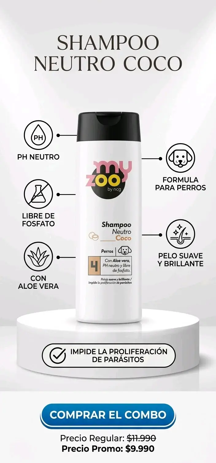 Shampoo Neutro Coco para Perros My Zoo
