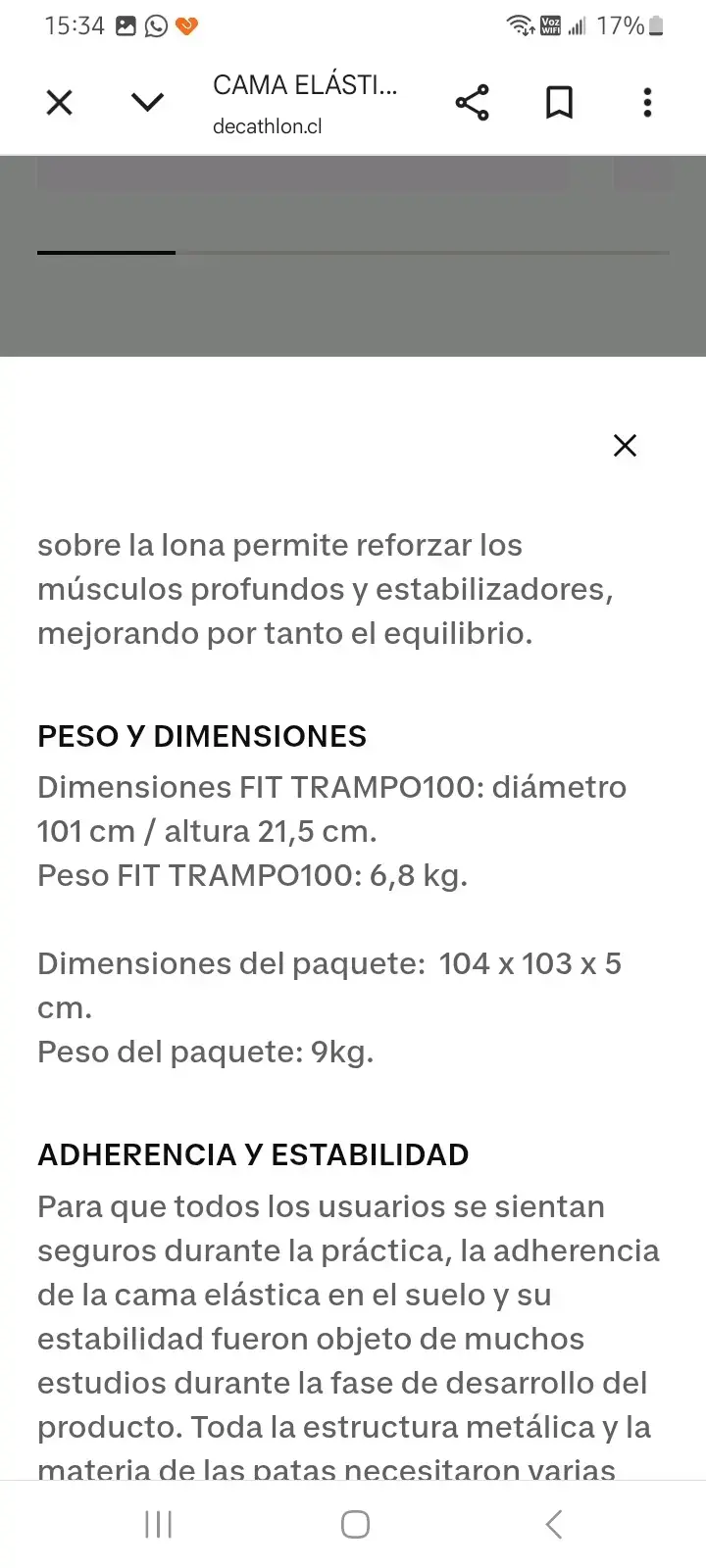 Cama Elástica Fitness Domyos Fit Trampo100 - 3
