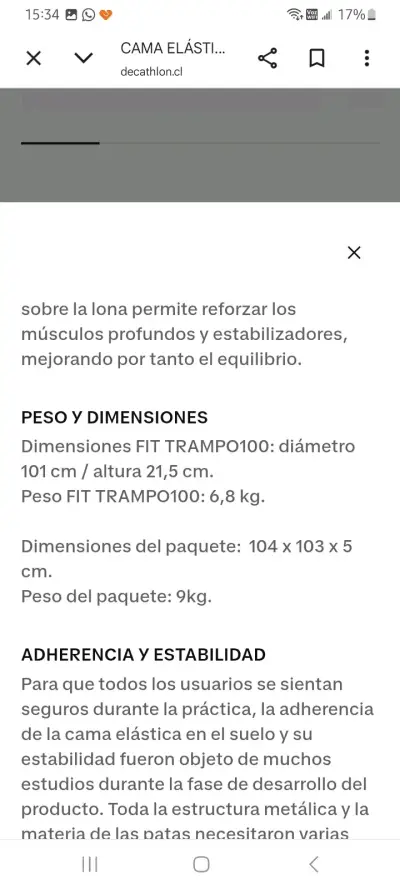 Cama Elástica Fitness Domyos Fit Trampo100 - miniatura 3
