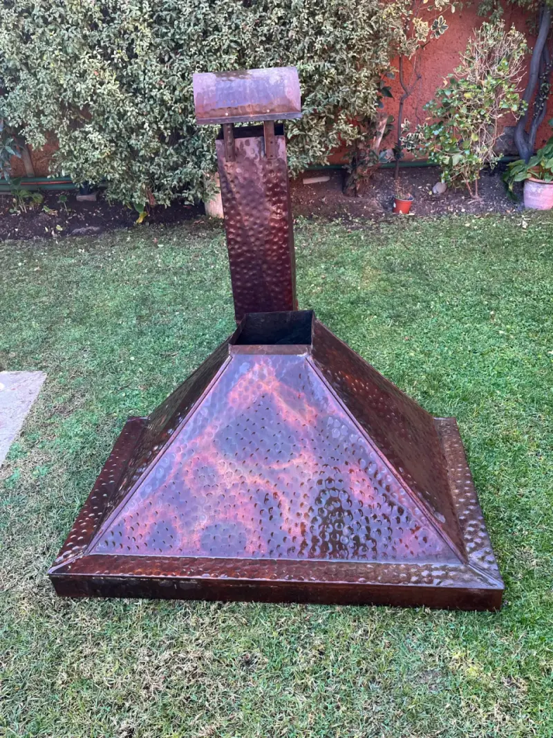 Parrilla de acero inoxidable con chimenea de cobre - 4
