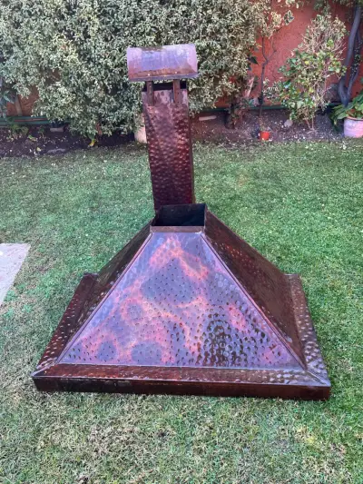 Parrilla de acero inoxidable con chimenea de cobre - miniatura 4