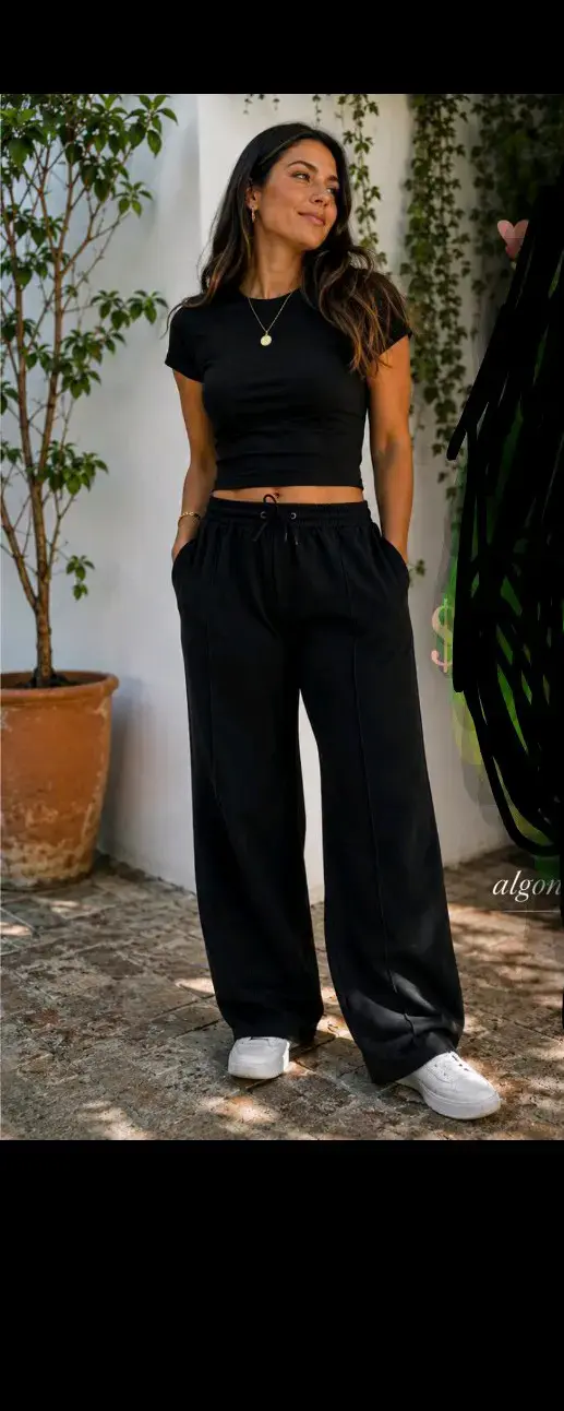 Pantalones anchos negros palazos tipo Zara 12 unid - 1