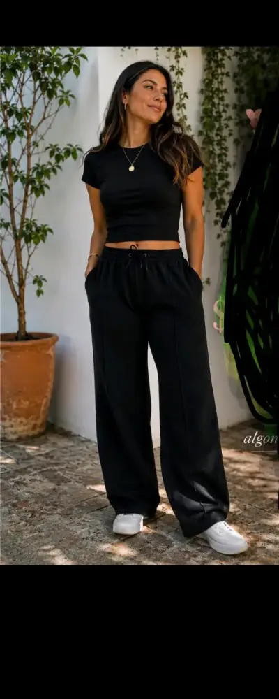 Pantalones anchos negros palazos tipo Zara 12 unid - miniatura 1