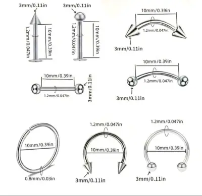 Set de Piercings de Acero Inoxidable - miniatura 3