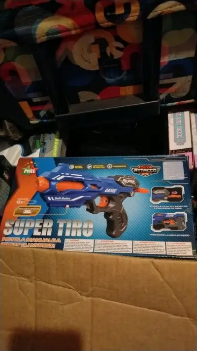 Pistola de Juguete Super Tiro Azul - miniatura 2
