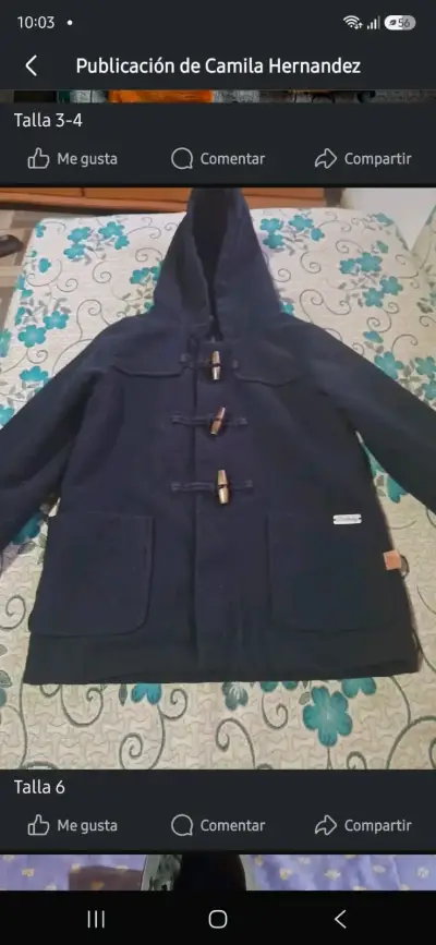 Abrigo infantil con capucha talla 6 - miniatura 1
